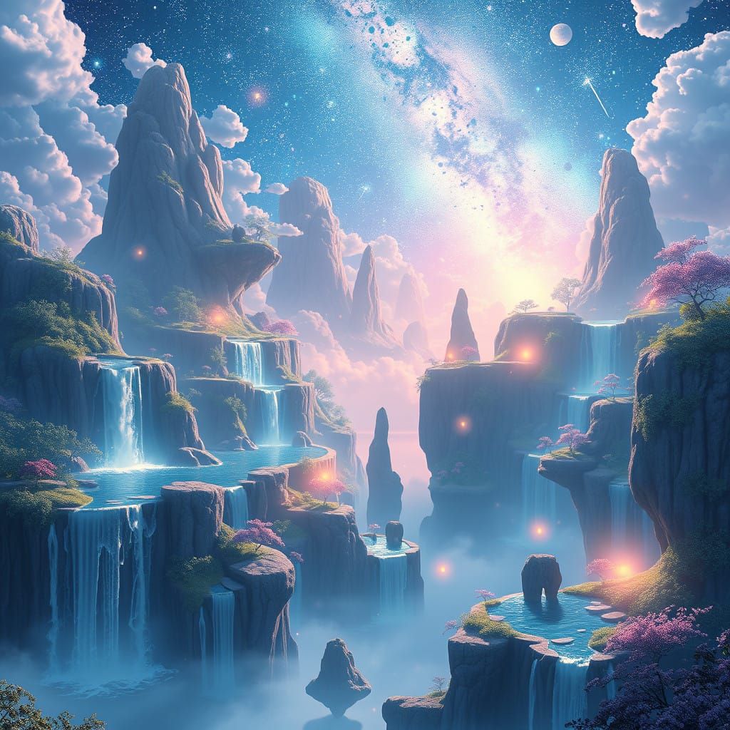 Enchanted Celestial Realm in Dreamlike 3D Animation