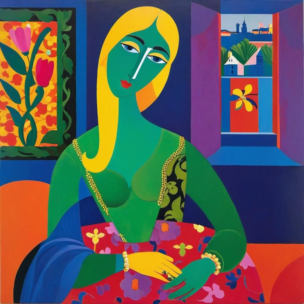 Arnolfini Portrait in Henri Matisse Style