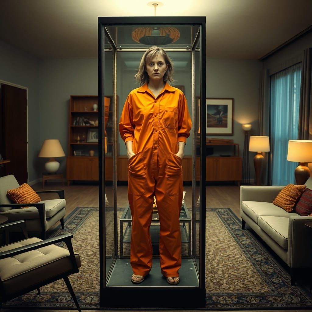 A Woman in a Midcentury Display Case