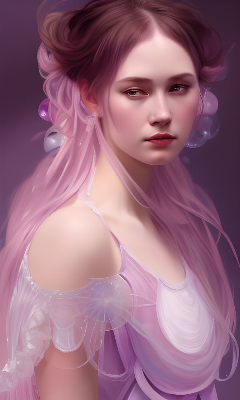 Girl in Jellyfish Dress: Ethereal Portrait