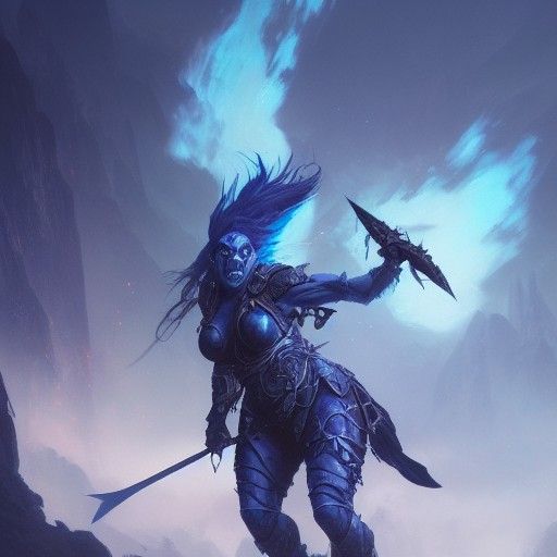 Orc Paladin vs Roaring Beast: Dark Fantasy Art