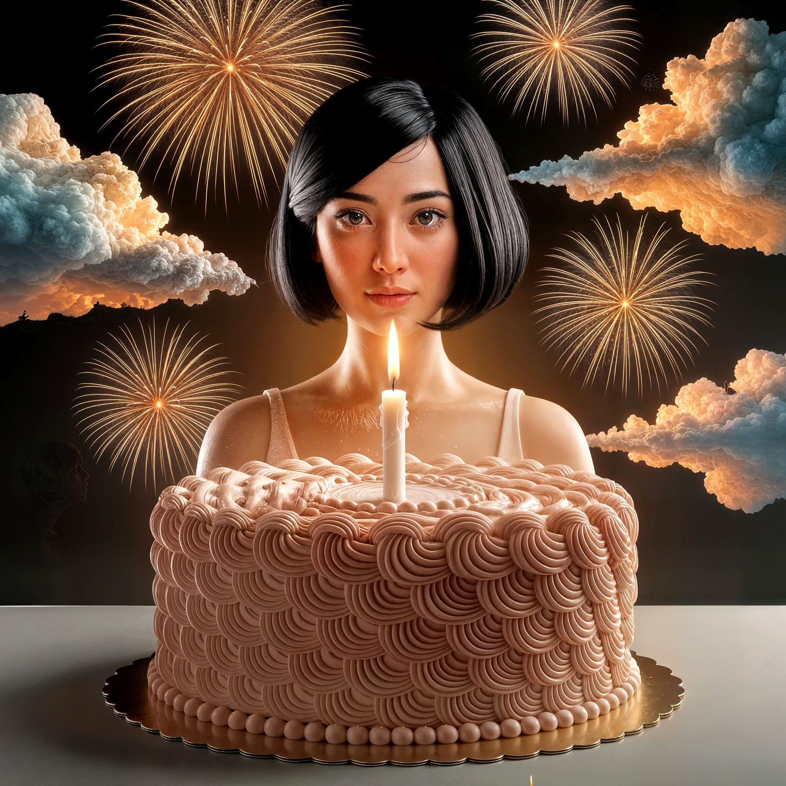 Surreal Celebration of a Beautiful Uzbek Woman in a Vibrant ...