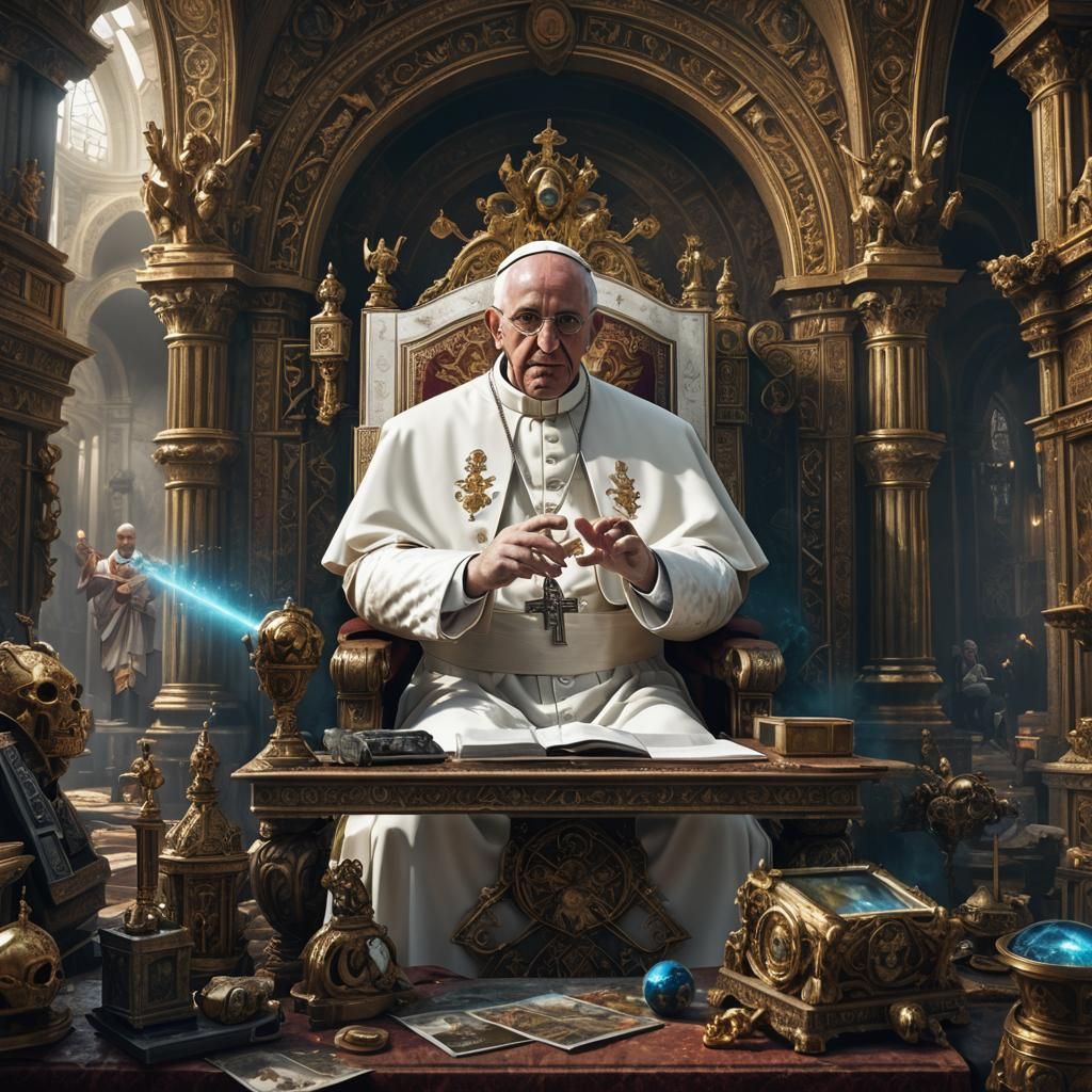 Pope's Digital Habits: A Detailed Matte Painting