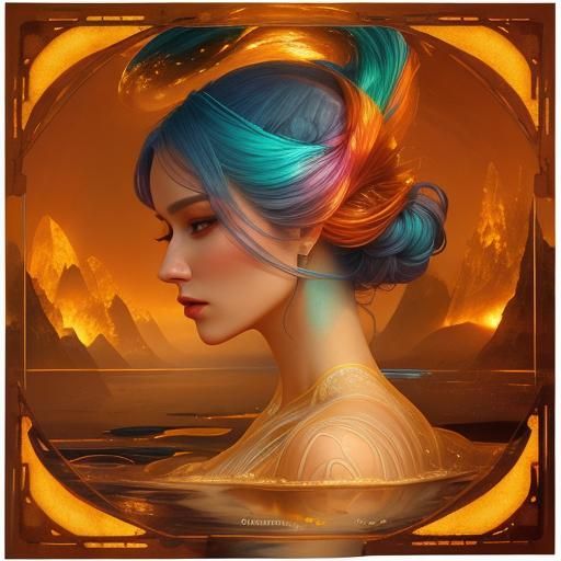 Ethereal Double Exposure Portrait on Alien Planet