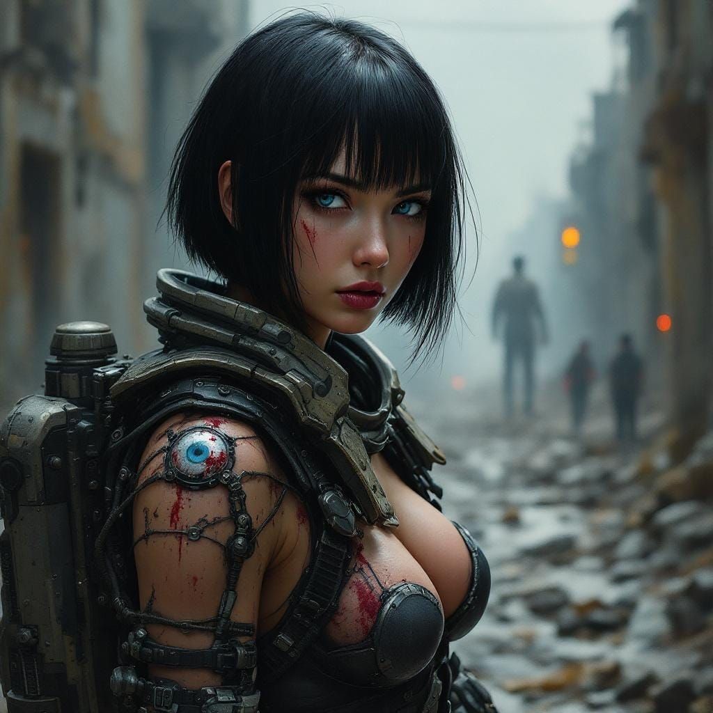 Apocalyptic Survivor Portrait in Oil Painting Style