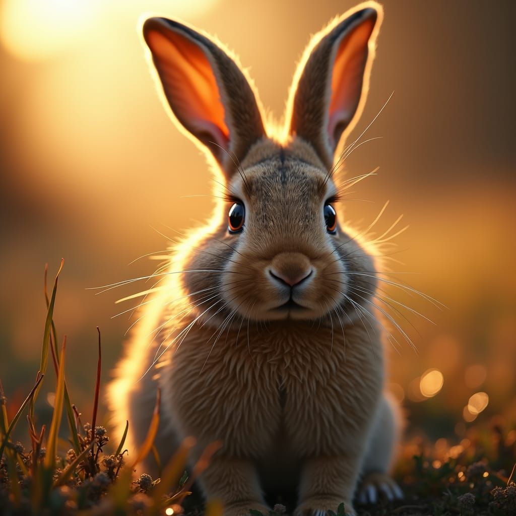 Endearing Disheveled Bunny in Cinematic Still