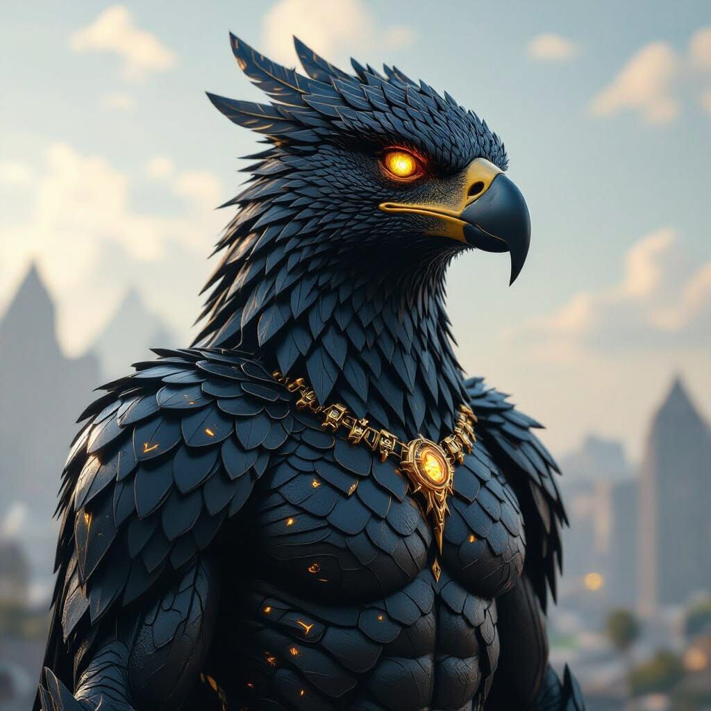 Alien CryptoPunk Overlord: Eagle-Reptilian Hybrid