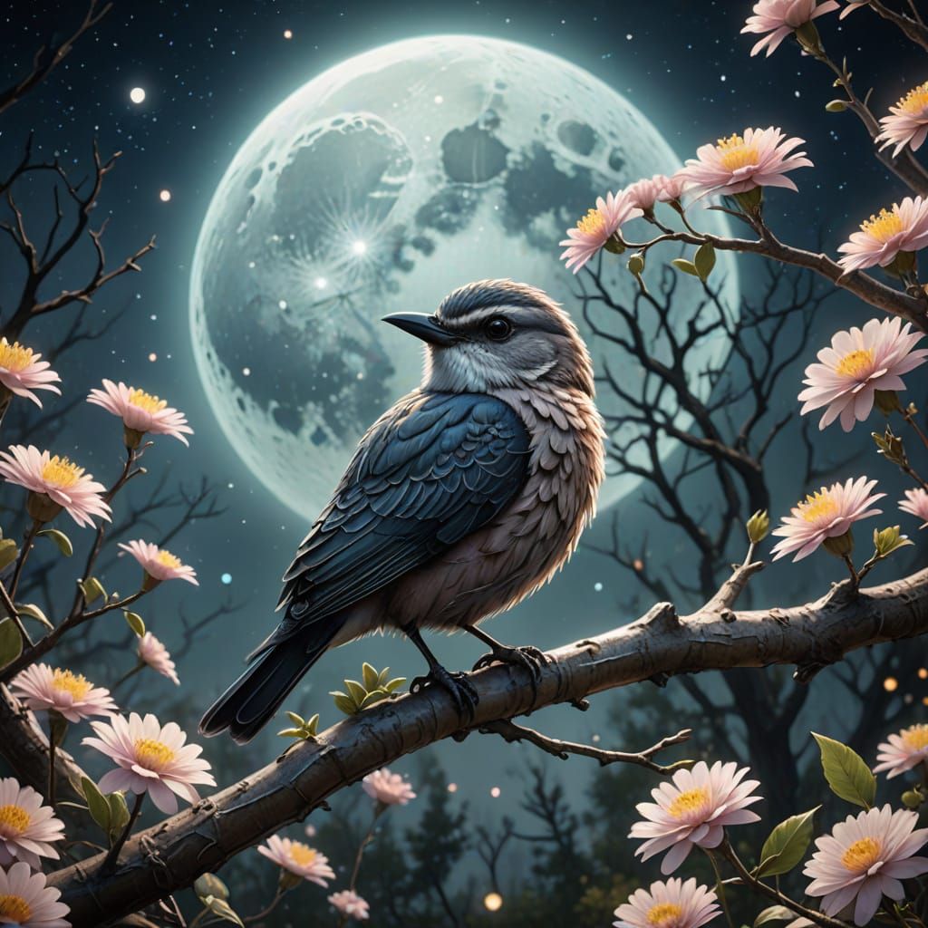 Fluffy Bird in Whimsical Fantasy Art