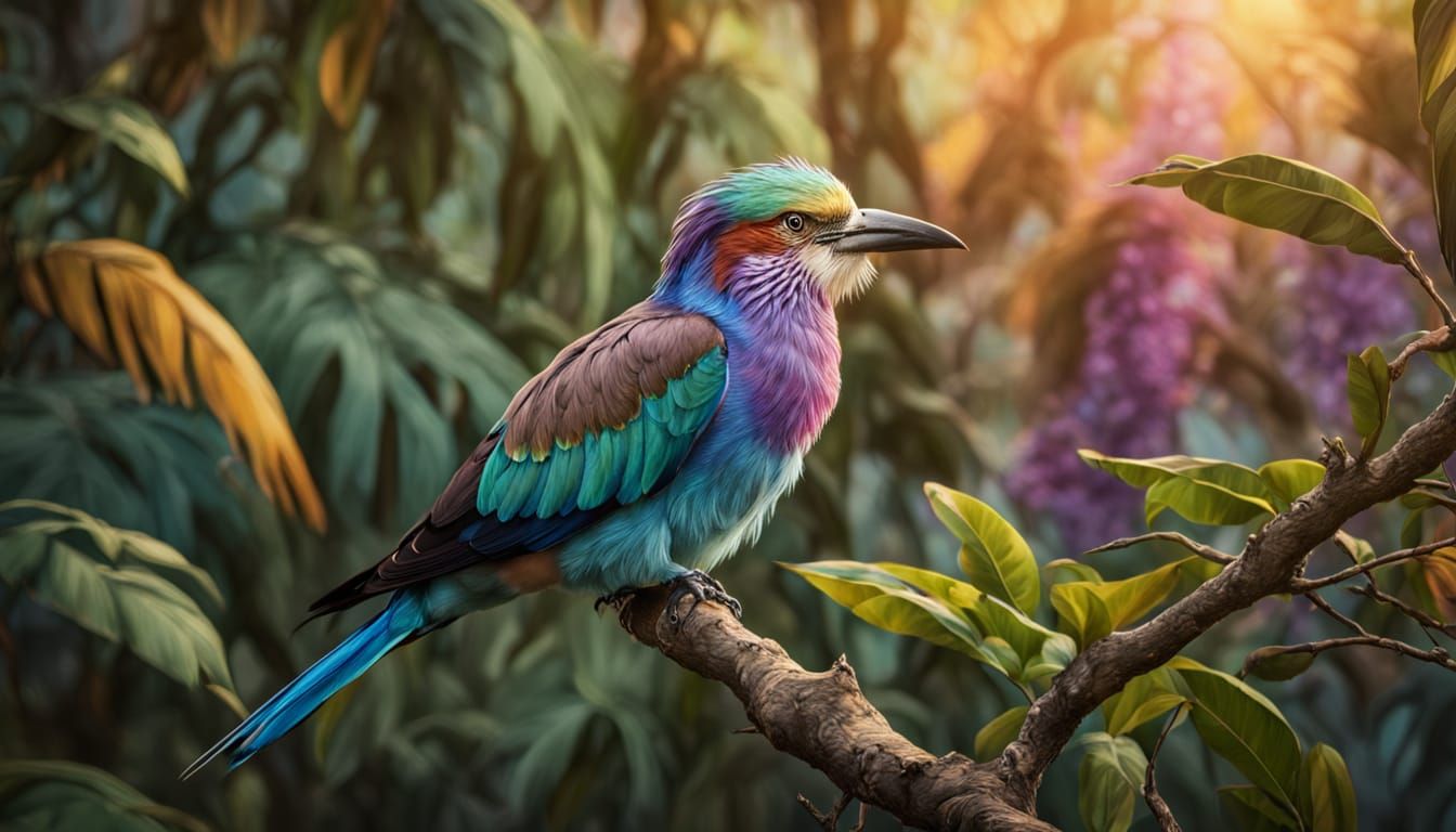 Lilac-breasted Roller in Golden Hour Light