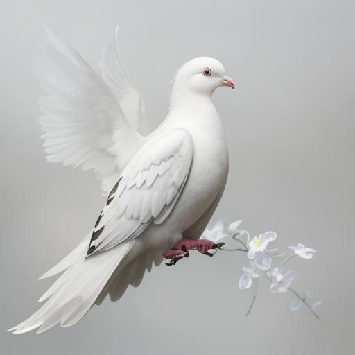 Divine pure white dove& realistic vibes& divine vibes& beautiful vibes& hyperdetailed intricately detailed detailed matt...