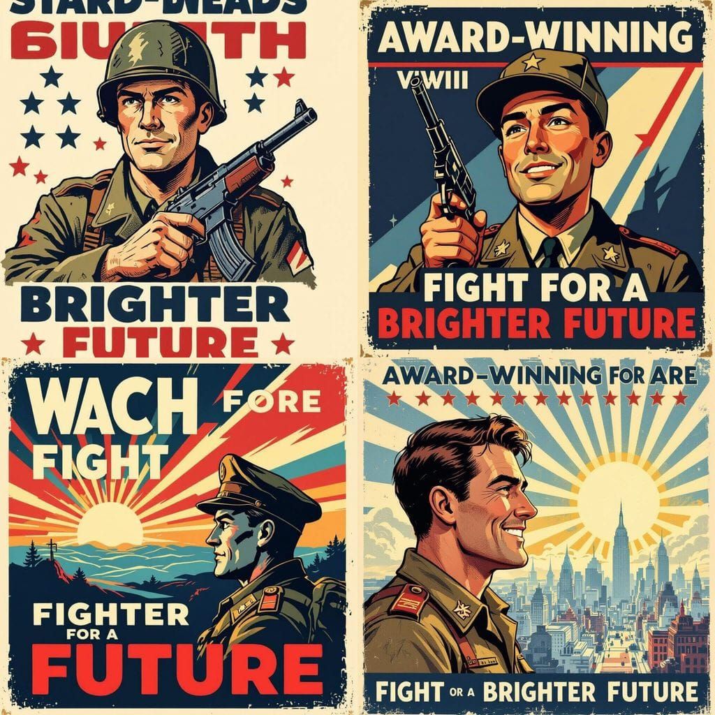 Humorous WWII Recruitment Poster in Vintage Propaganda Style