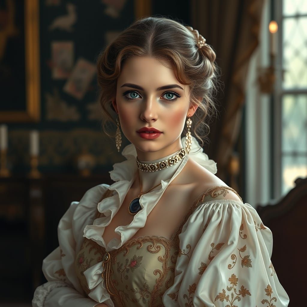 Elegant Lady in Refined Setting