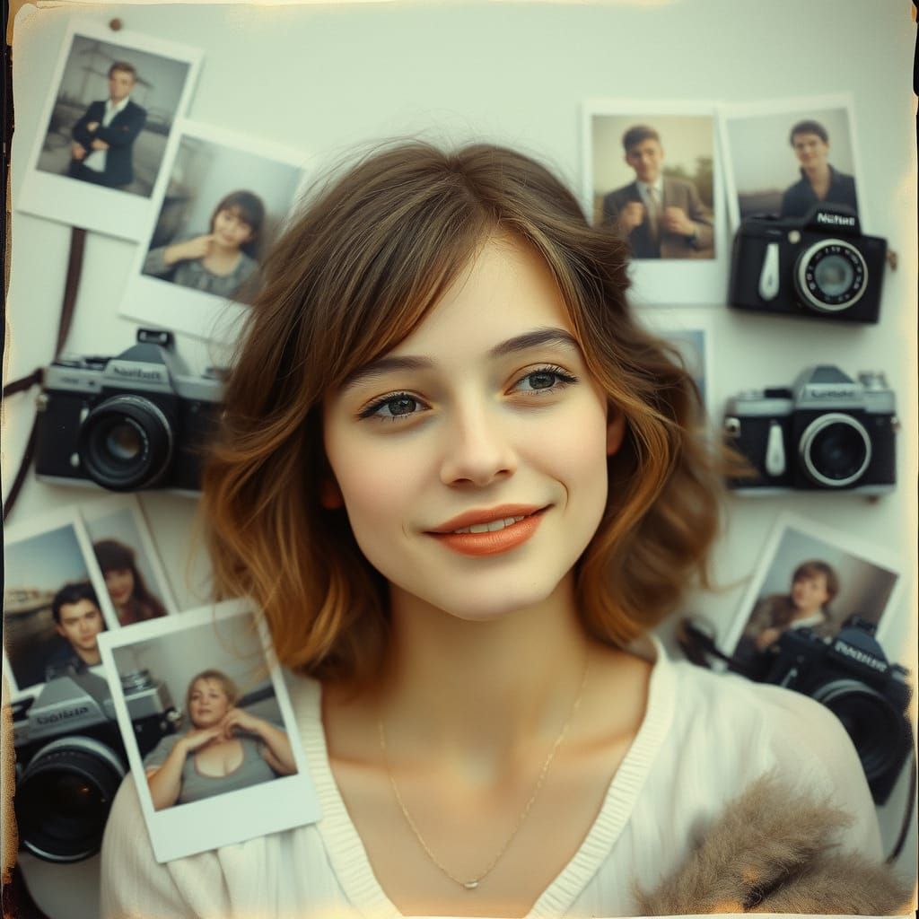 Nostalgic Woman in a Dreamy Landscape