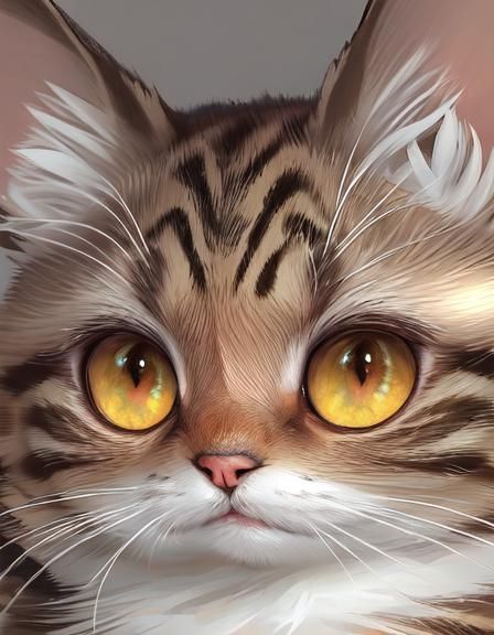 Detailed Pencil Drawing of a Cute Tabby Cat