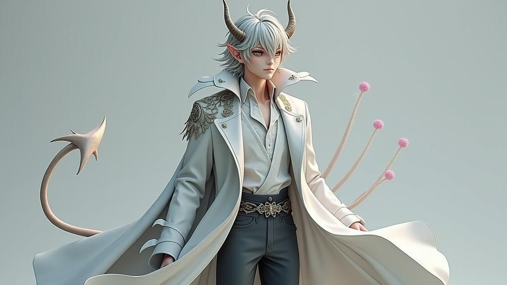 Ethereal Devil Creature in Anime Style