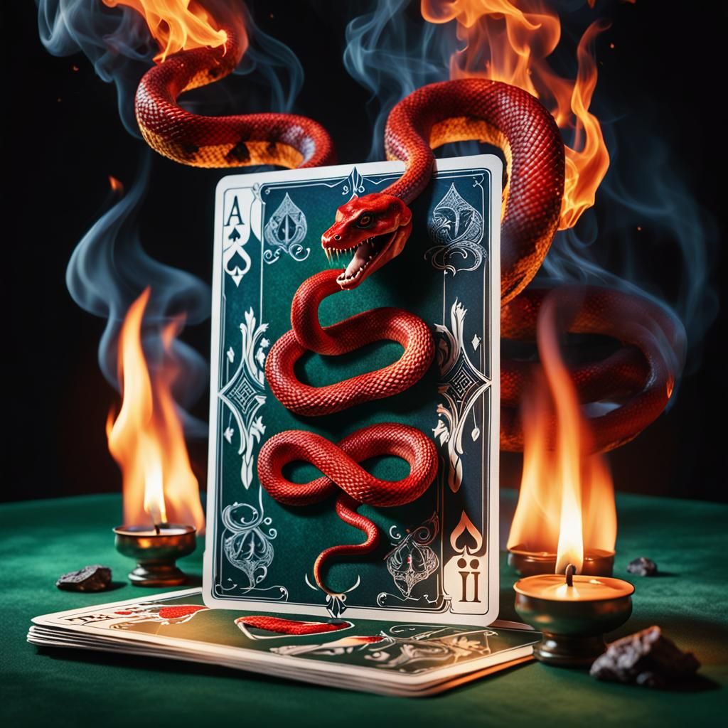 Epic Demonic Snake of Death Playing Tarot