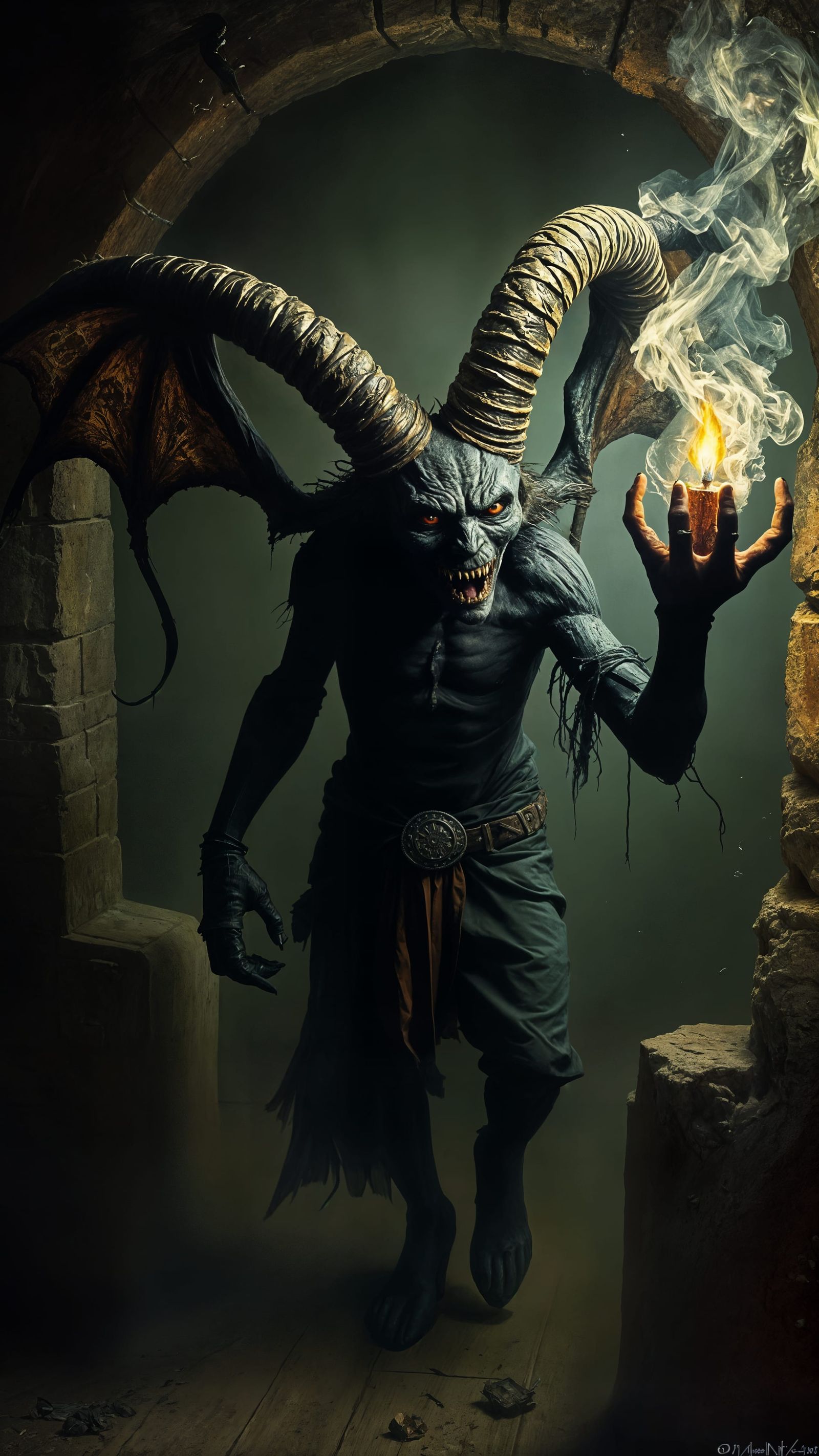 Soul Trapped in Dark, Cyberpunk-Inspired Abyss