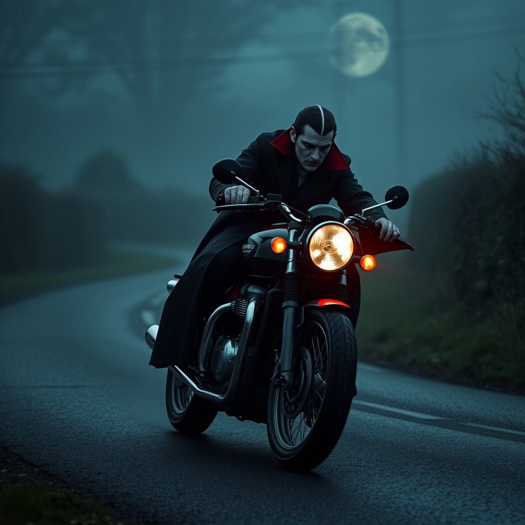 Steampunk Vampire Dracula Speeds Through Dark English Countr...