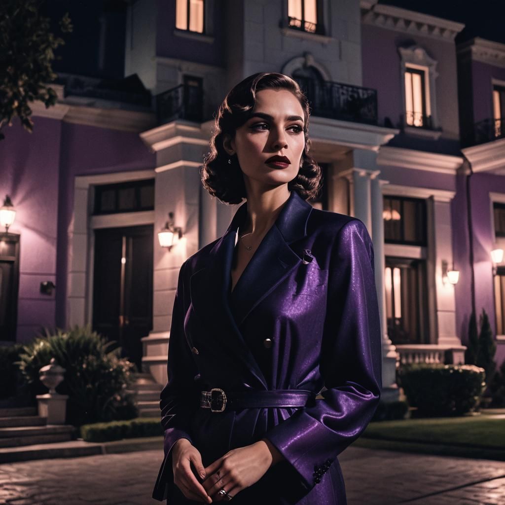 Glamorous Mafia Girl in Film Noir Style