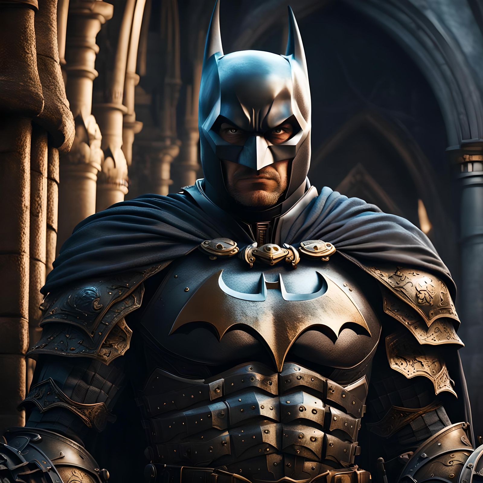 Medieval Batman in Detailed Matte Painting