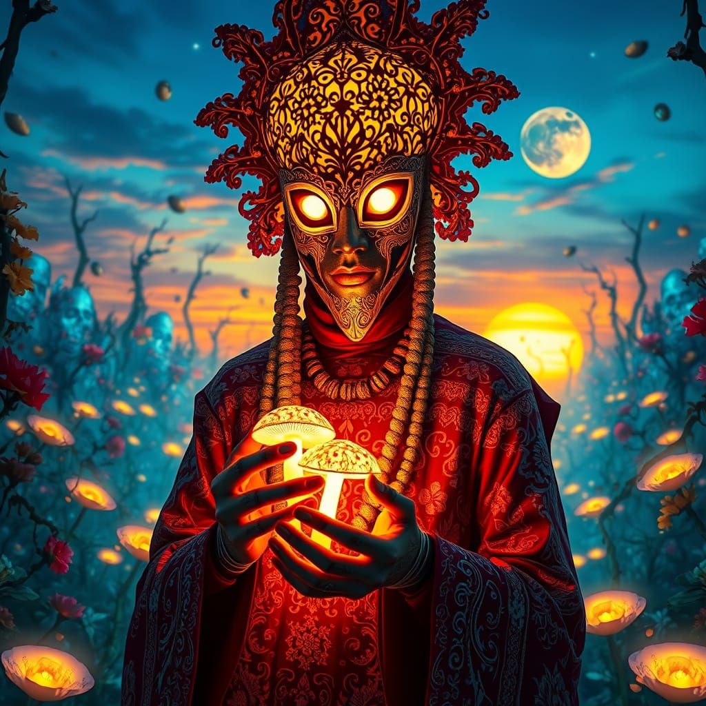 Shamanic Dreamer in Golden Labyrinth