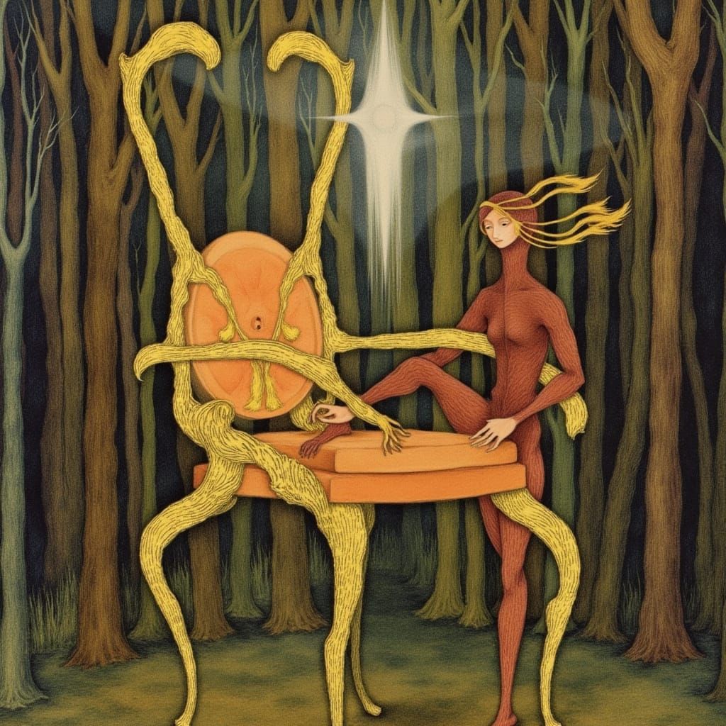 Whimsical Chair in Enchanted Lothlorien Art Nouveau