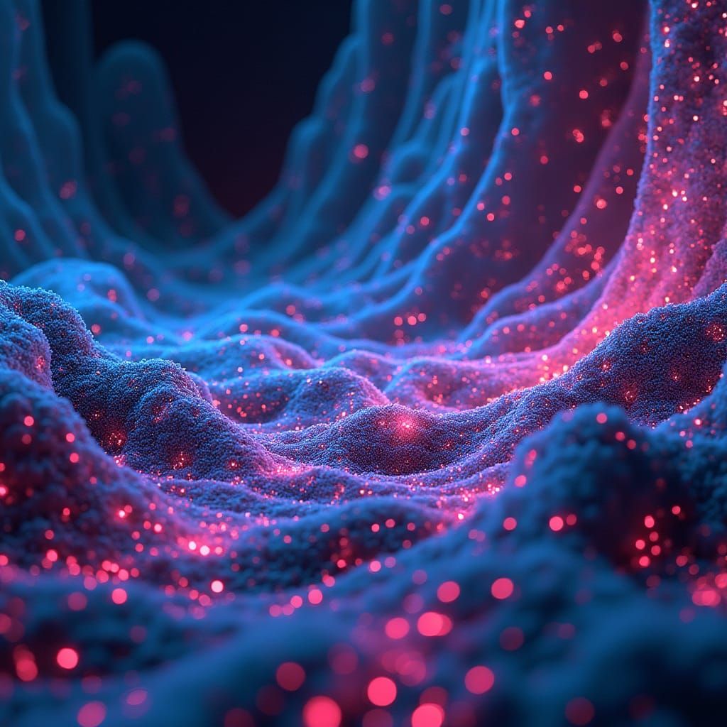 Neon Cellular Automata in Cyberpunk Style