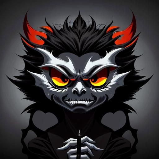 Creepy Shadow Monster Dancing: Minimalist Line Art