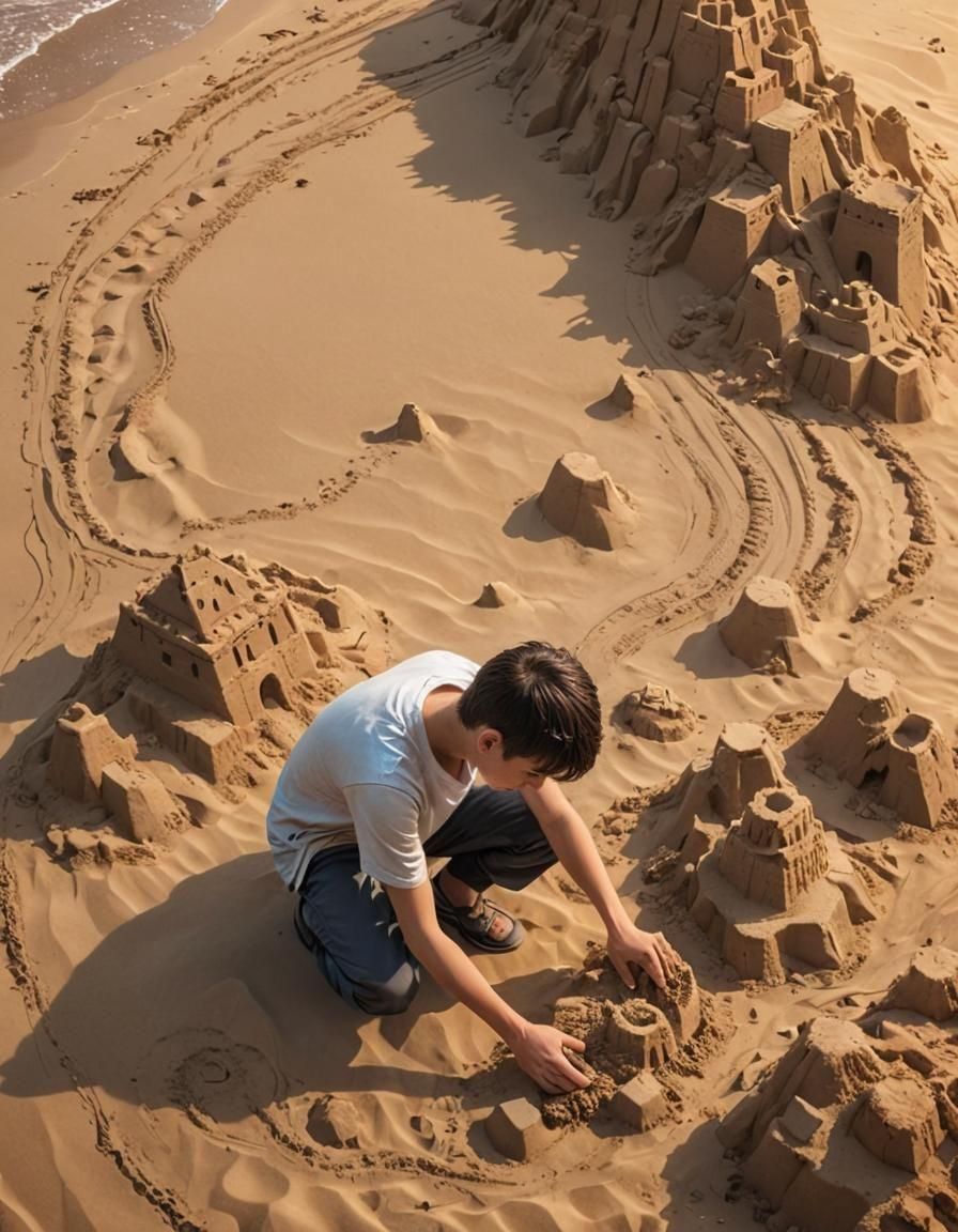 Boy's Head Top Angle Close-Up