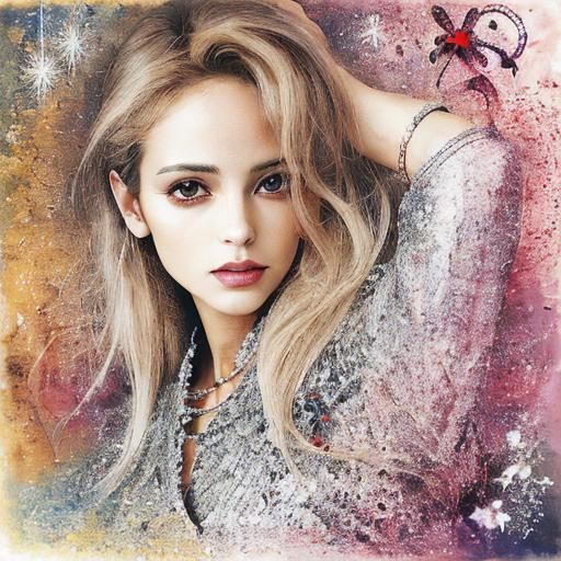 Abstract Jeweled Lips