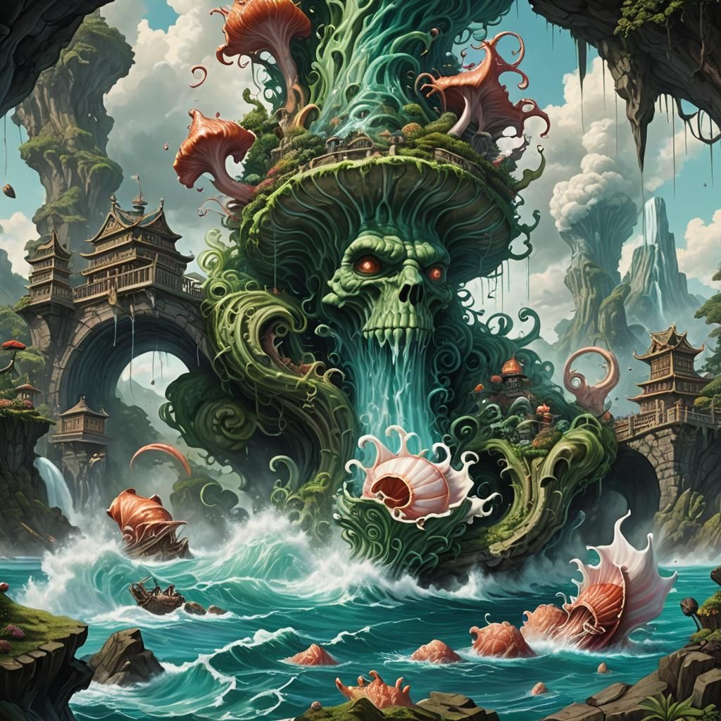 Fantastical Billionaire Conch in Detailed Matte Painting