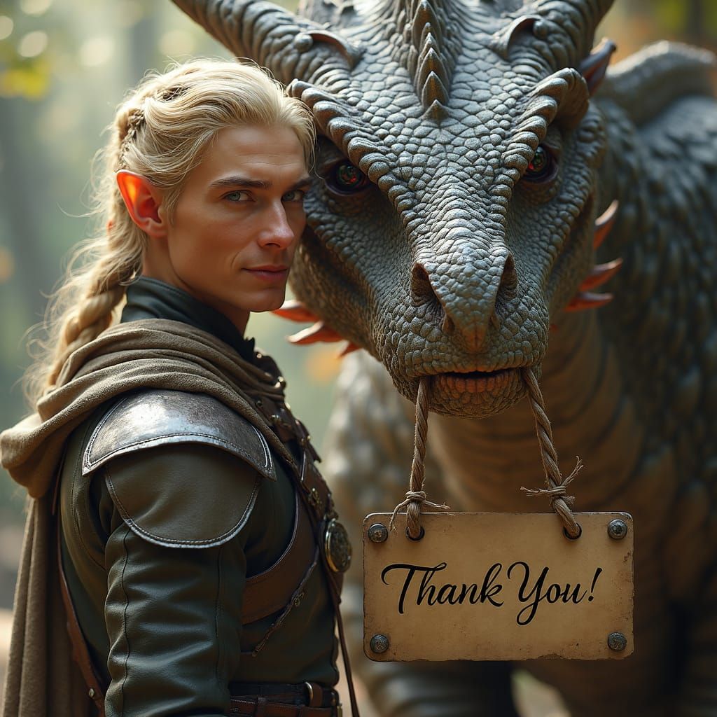 Elf and Dragon Deliver Heartfelt 'Thank You' in Realistic Fa...
