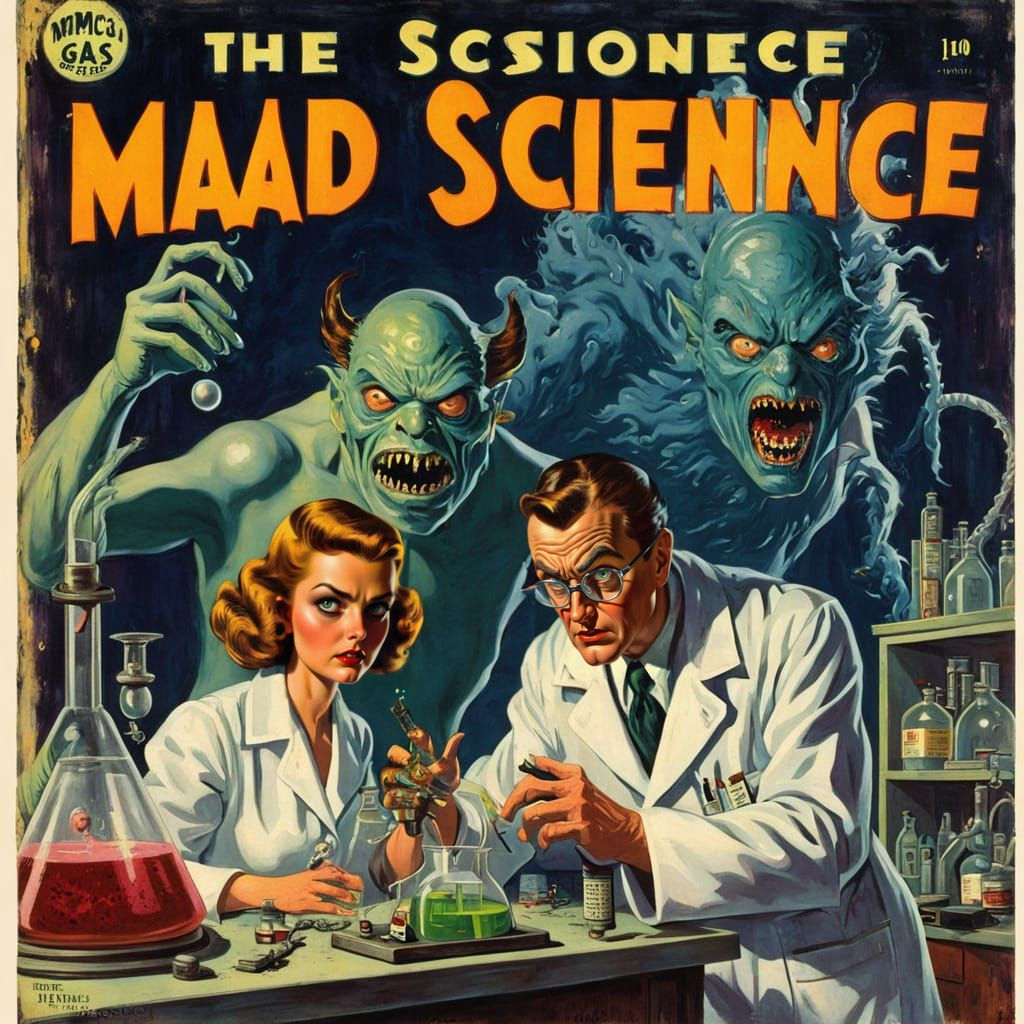 Mad Science Pulp Horror Novel Cover