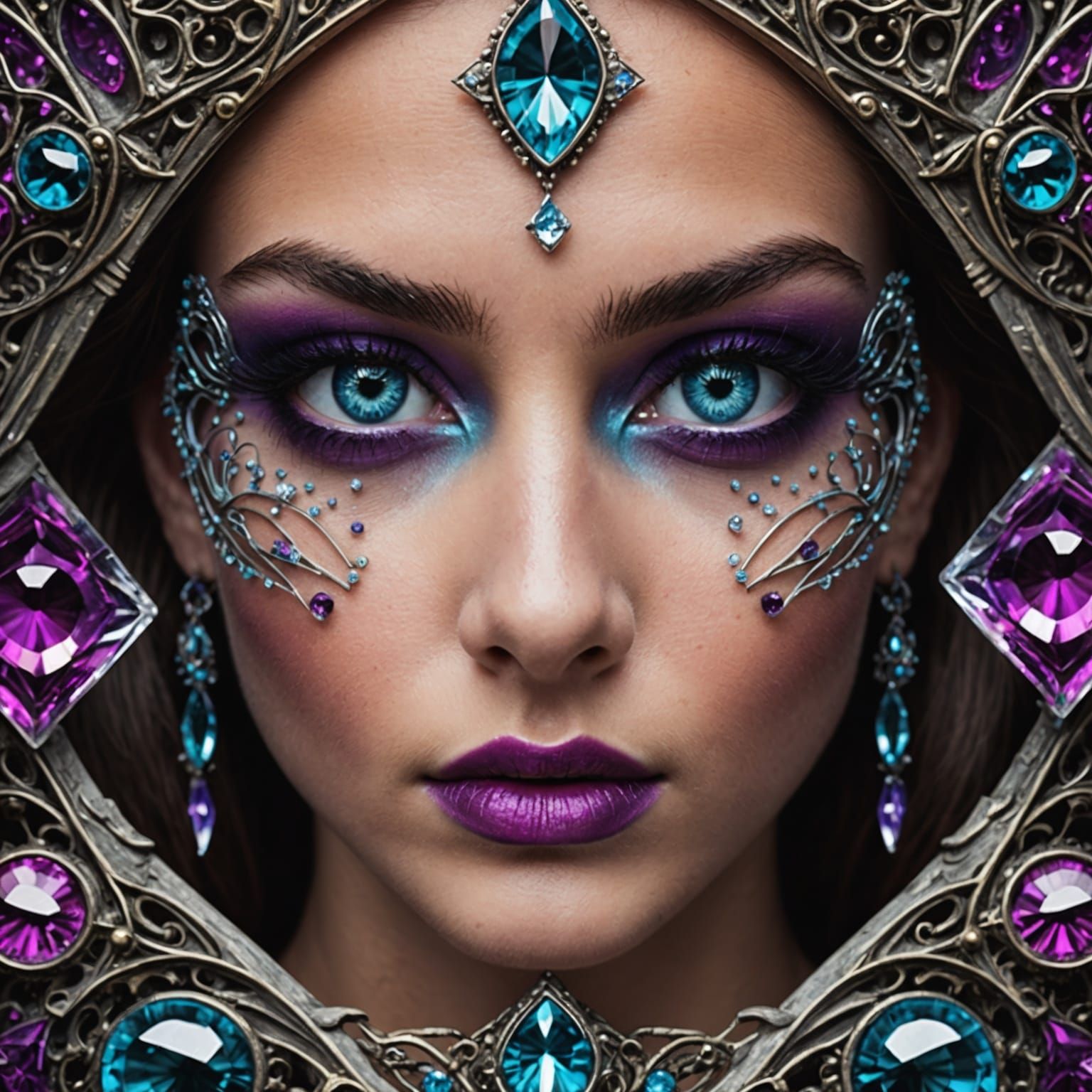 Crystal Watchful Eyes in Blue and Purple