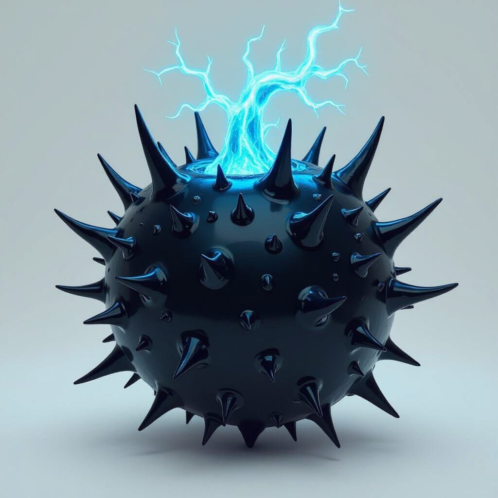 Glowing Cyberpunk Devil Fruit with Spikes