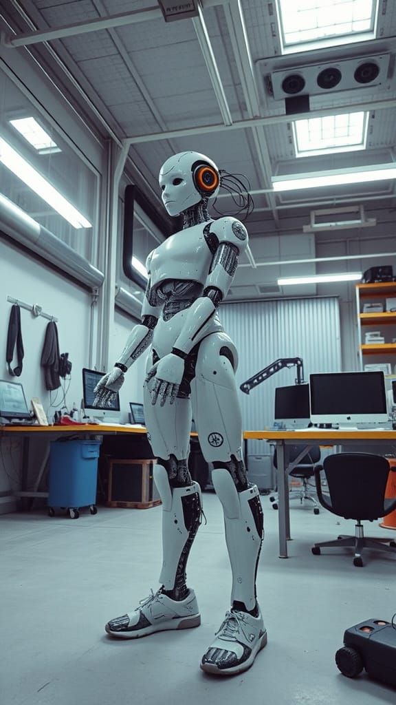 Future Robotics Lab in Hyperrealistic Style