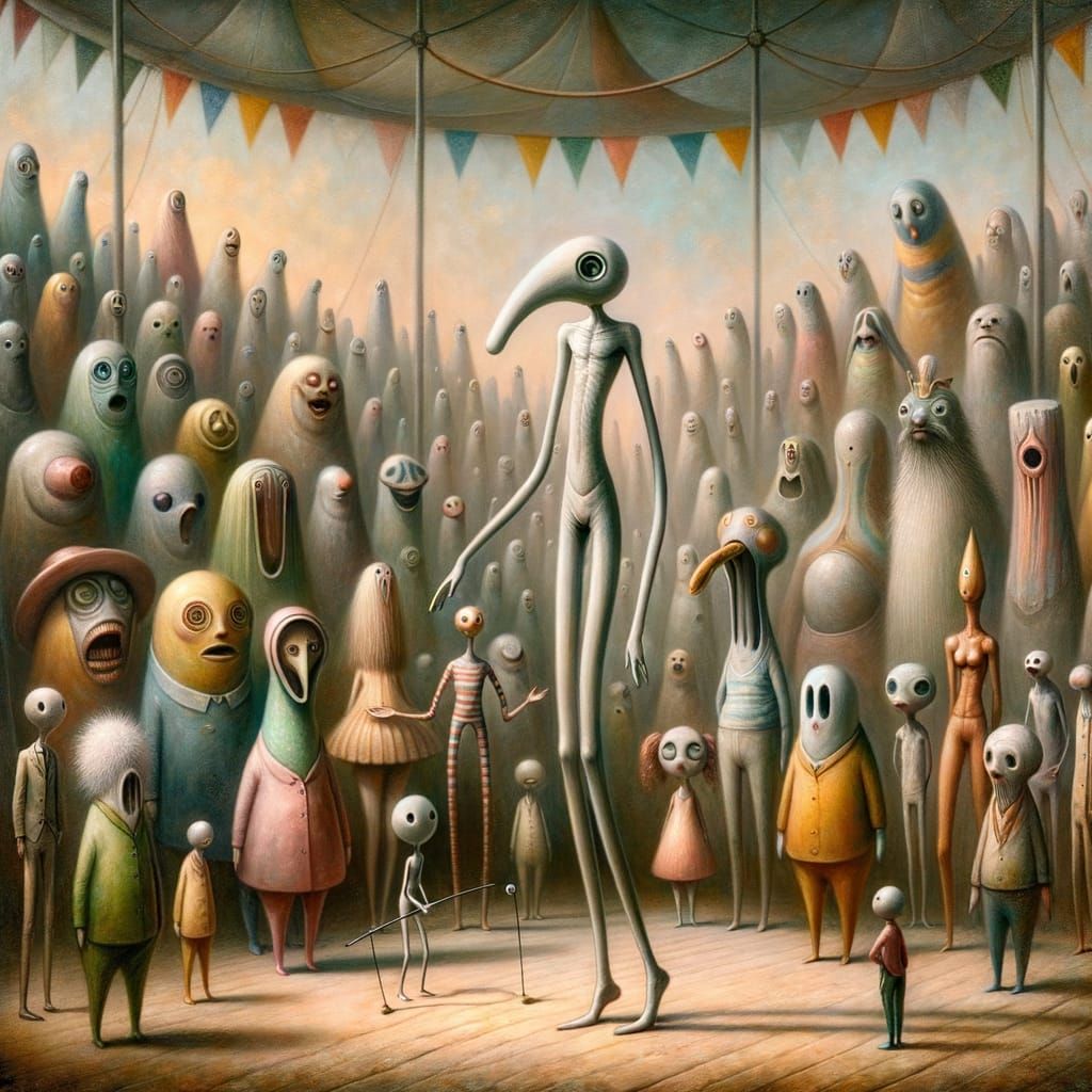 Surreal Juggler Performs for Peculiar Crowd in Dreamlike Cir...