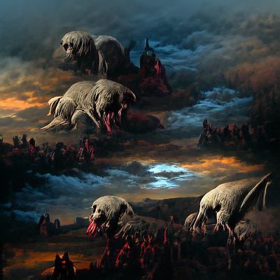 Cerberus at Dusk: Matte Painting Horror