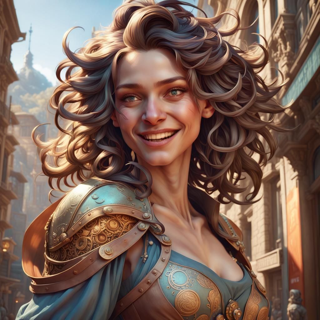 Smiling Brunette Portrait with Dynamic Lighting