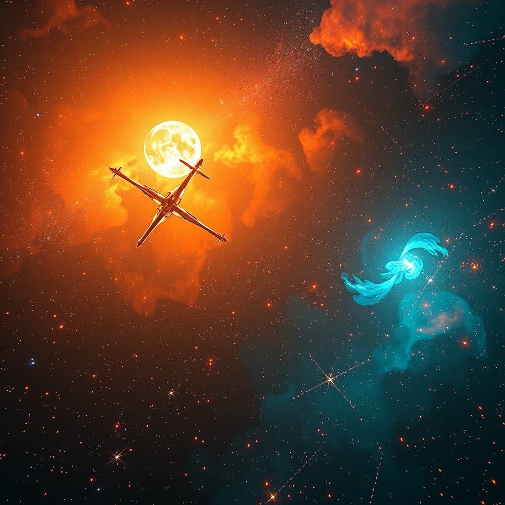 Ethereal Celestial Visions in Triadic Colors