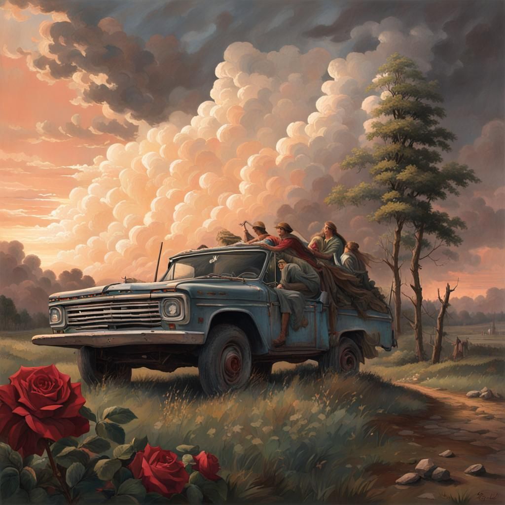 Rose Bares Chest in Detailed Matte Painting