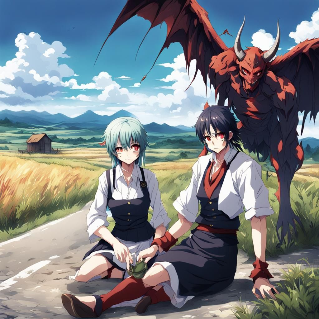 Wounded Demon Girl Offered Help: Anime Key Visual