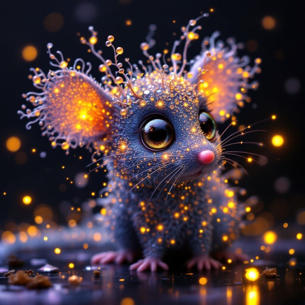 Whimsical Dreamlike Murex Mouse in Enchanted Scene