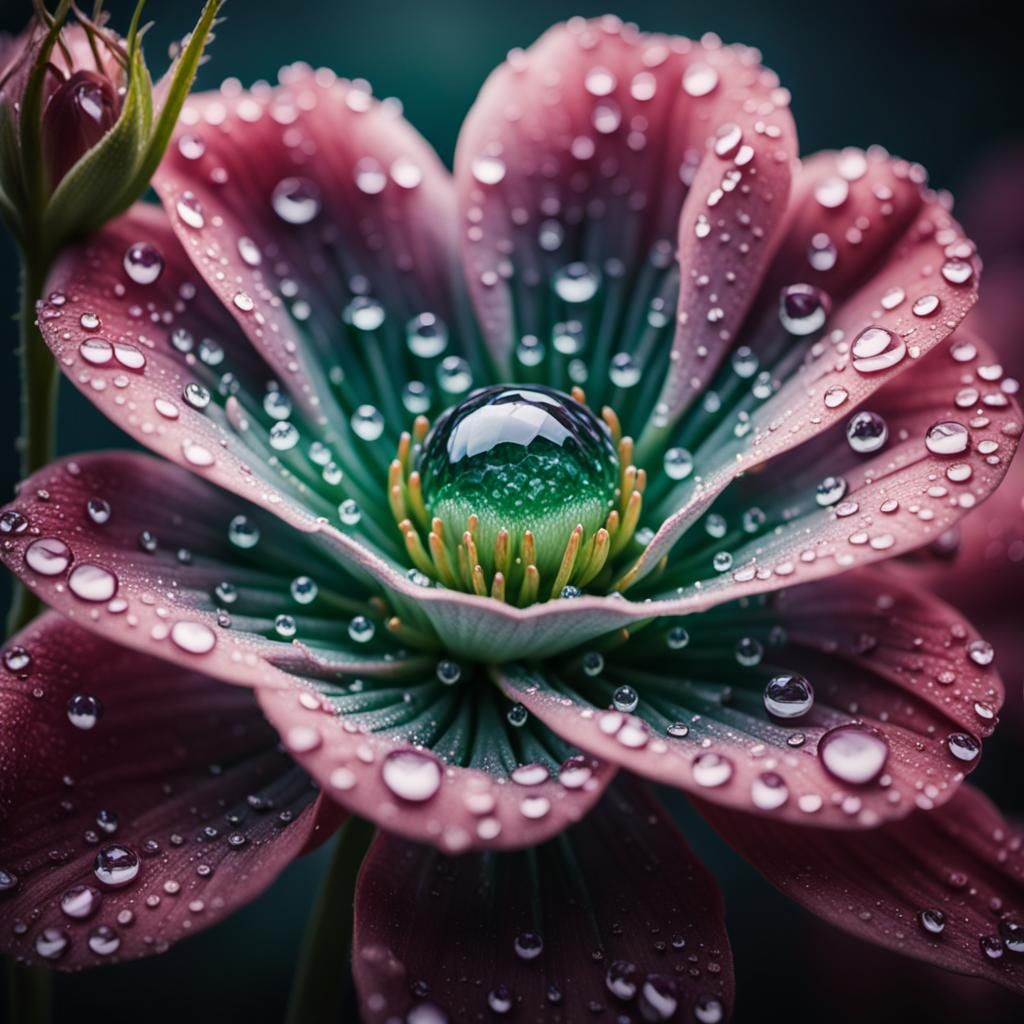 Delicate Dew Drops in Macro Photography
