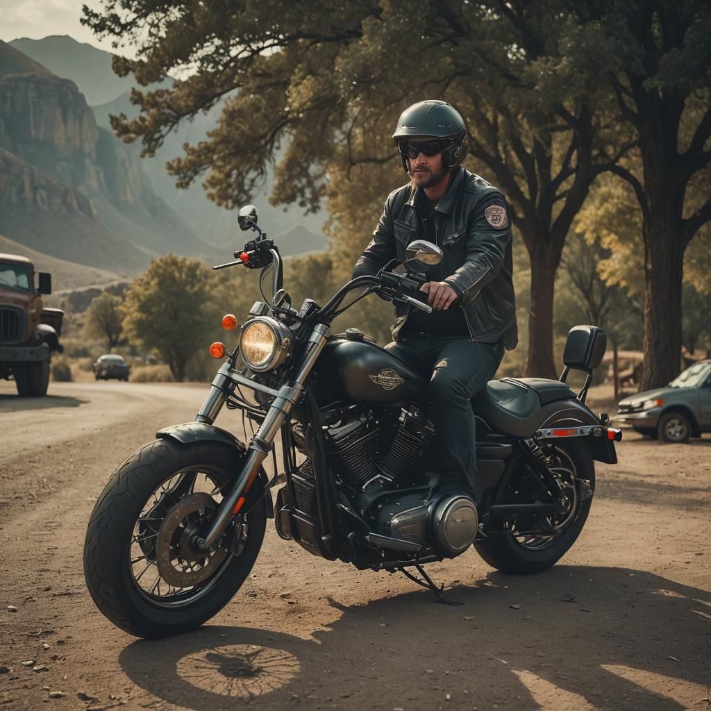 Harley Davidson in Cinematic Film Style