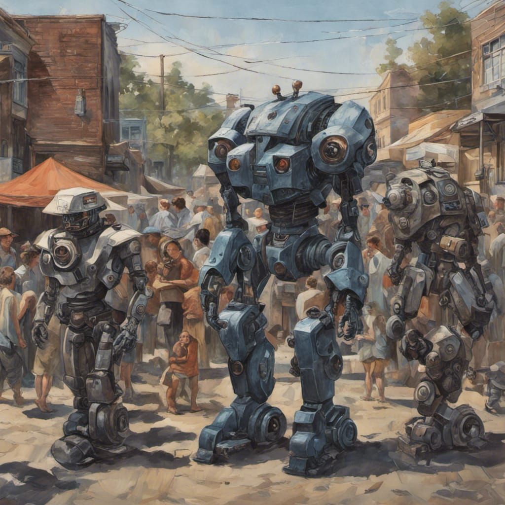 Hyper-Realistic Old Humanoid in Futuristic City