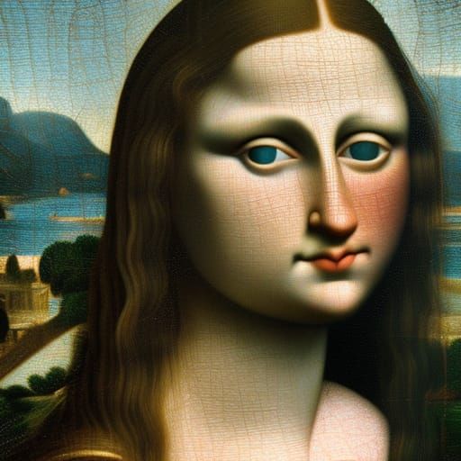 Mona Lisa with Cat in Hyperrealistic Style