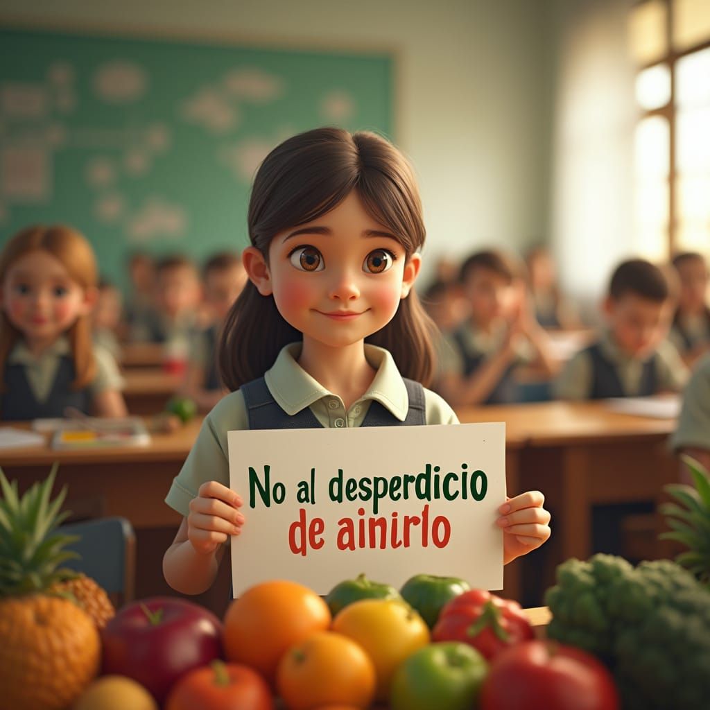 Student Advocates Against Food Waste in a Vibrant School Aul...