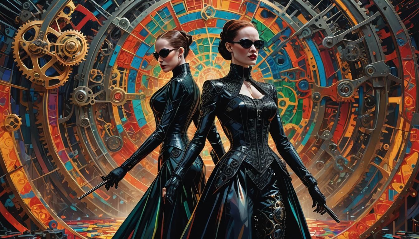 Madame X vs Agent Smith: Cyberpunk Concept Art