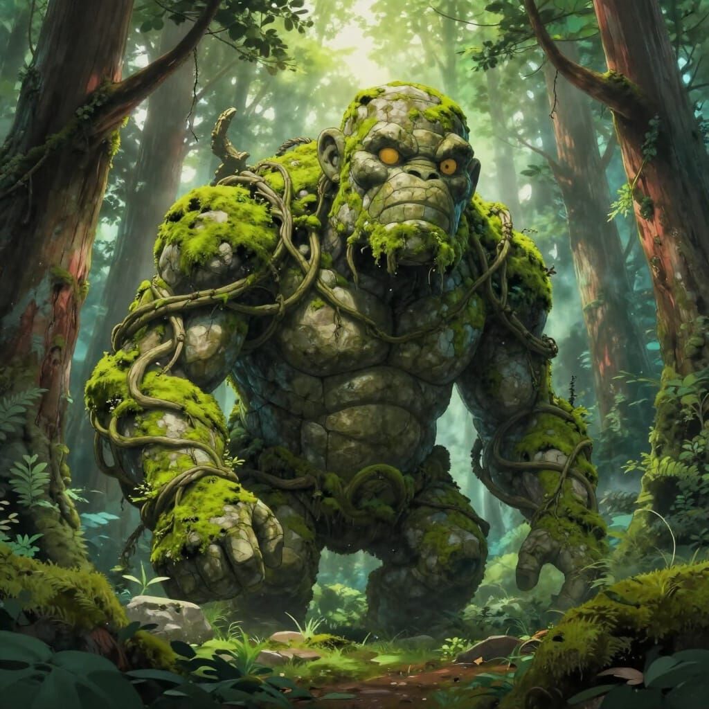 Ancient Stone Golem Awakens in Misty Forest